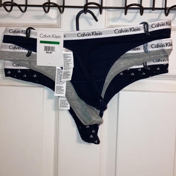 NWT Calvin Klein 3 pack thong panties L MSRP $33 - Picture 4 of 5